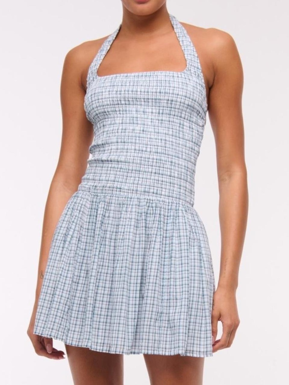 Abercrombie Drop Waist Smocked Mini Halter Dress